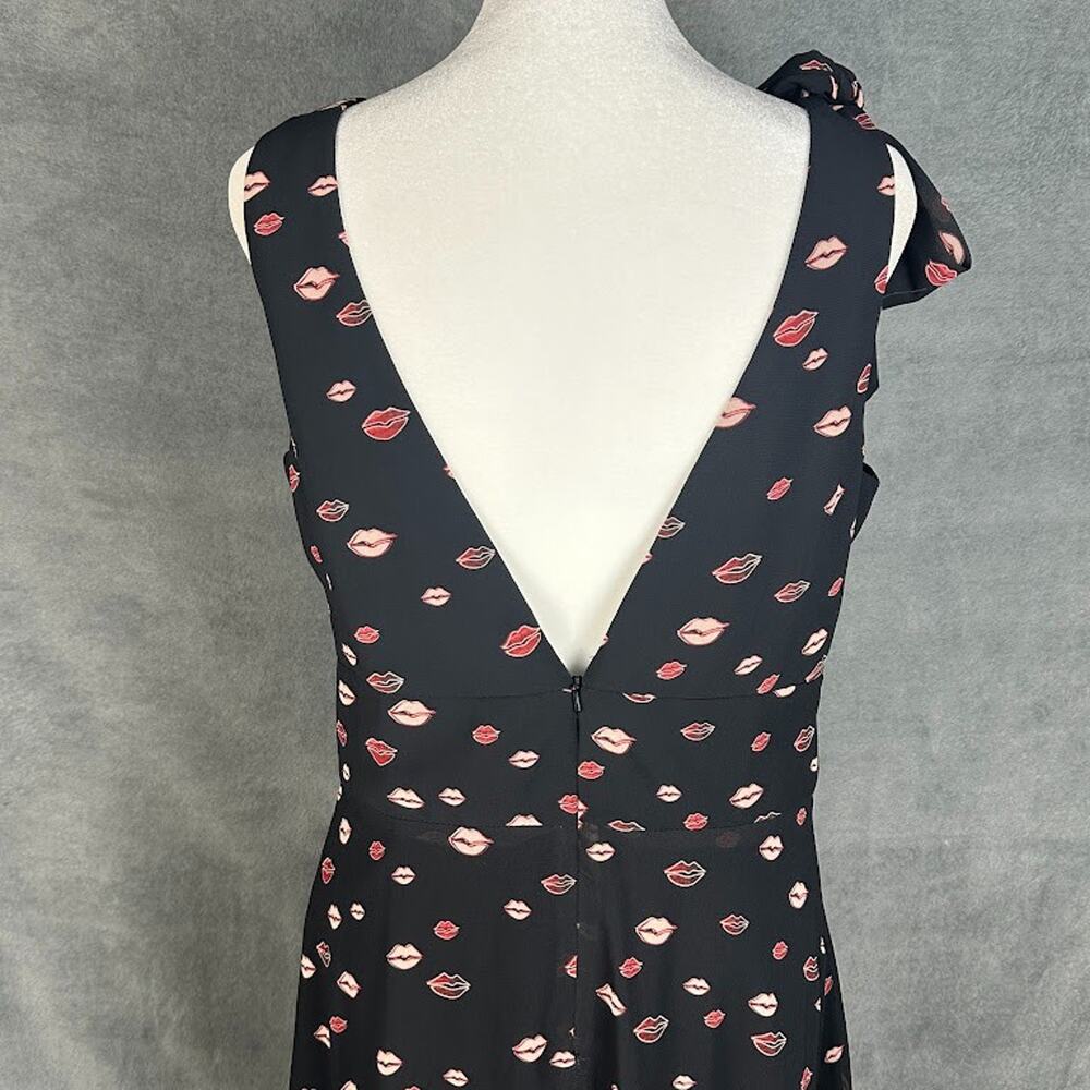 Hutch Dress Womens 10 Black Lips Sleeveless V Neck Feminine Romantic Whimsy - Picture 6 of 15